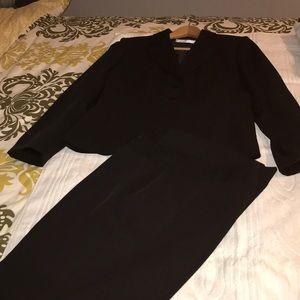 Two piece black business suit